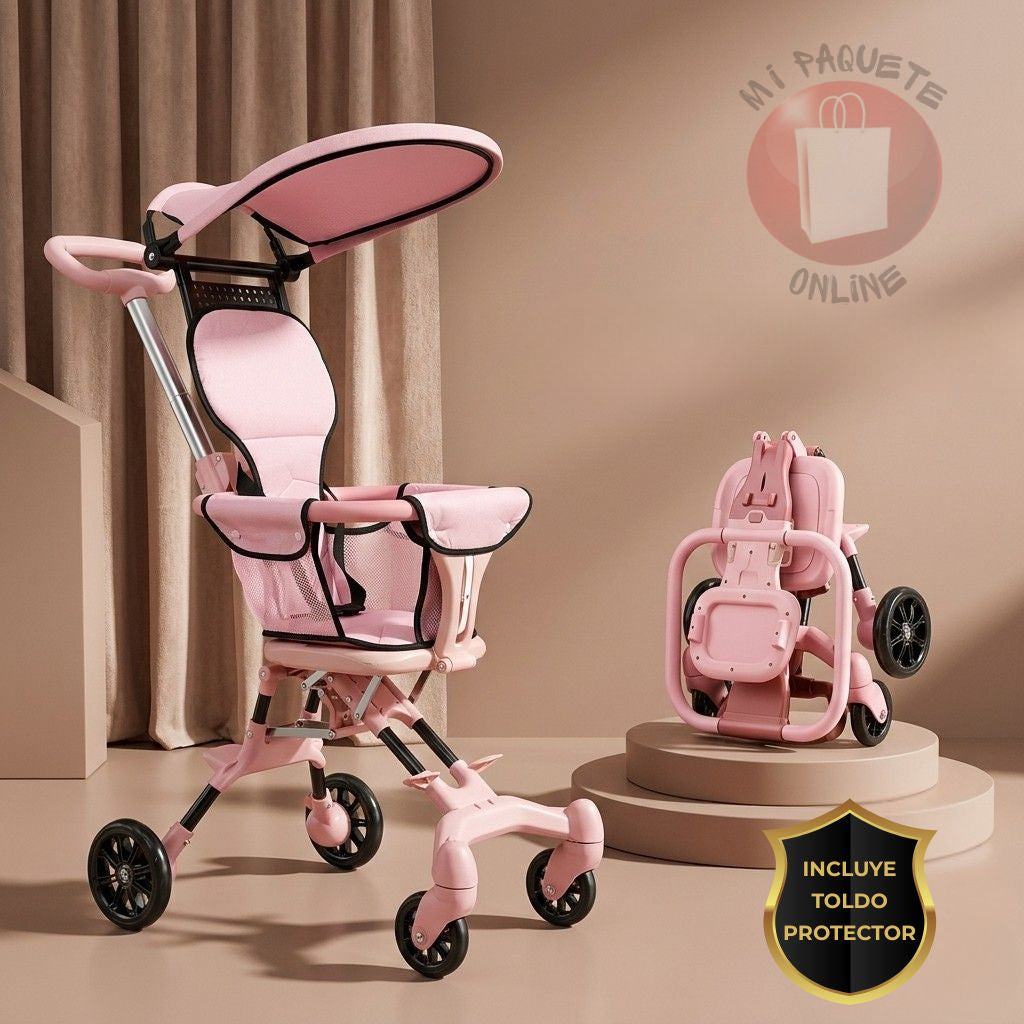 Coche Plegable Portátil BabyRover® + Toldo Protector