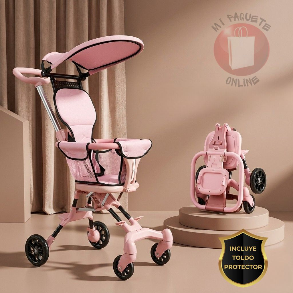 Coche Plegable Portátil BabyRover® + Toldo Protector