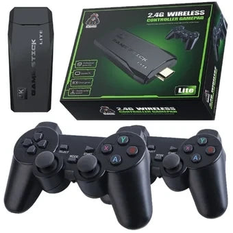 CONSOLA GAME STICK RETRO 64GB+10.000 JUEGOS + 2 CONTROLES INALAMBRICOS