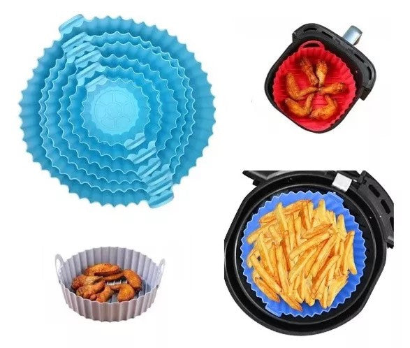 SET X 6 CANASTAS DE SILICONA PARA AIR FRYER