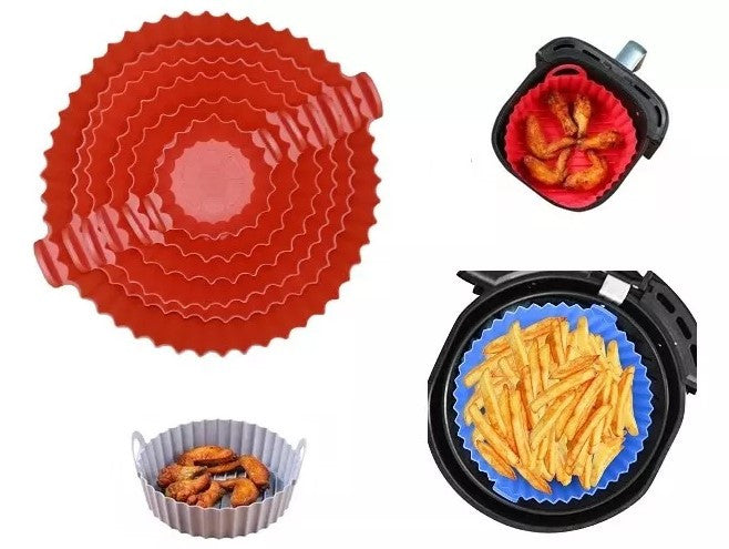 SET X 6 CANASTAS DE SILICONA PARA AIR FRYER