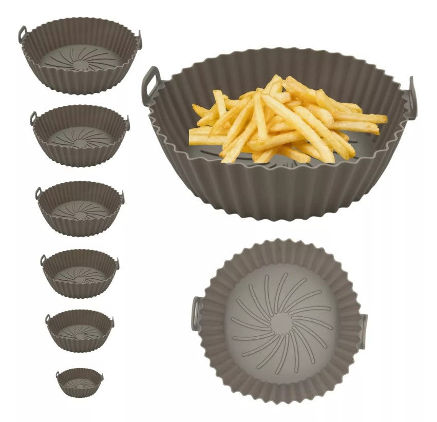 SET X 6 CANASTAS DE SILICONA PARA AIR FRYER